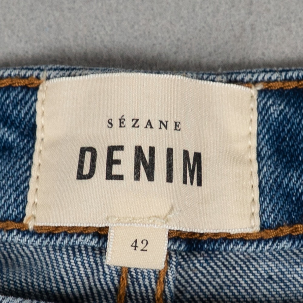 Sezane Womens Denim High Waisted Straight Leg Jeans Blue Size 42 FR/US 10 French image 2